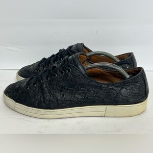 Men’s Salvatore Ferragamo Leather Gancini Logo Sneakers Size 10.5 EE WIDE